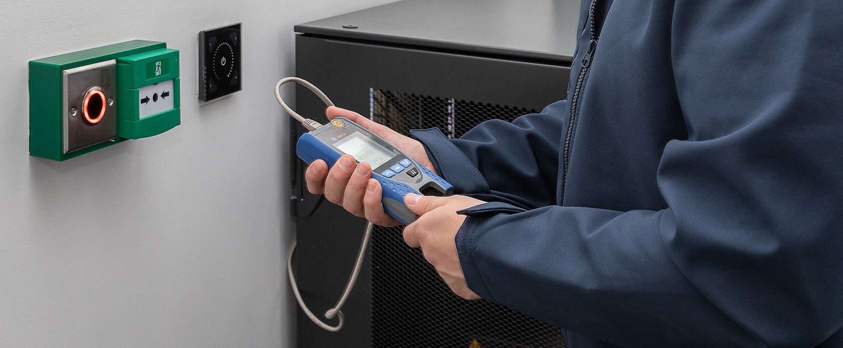 man checking a meter