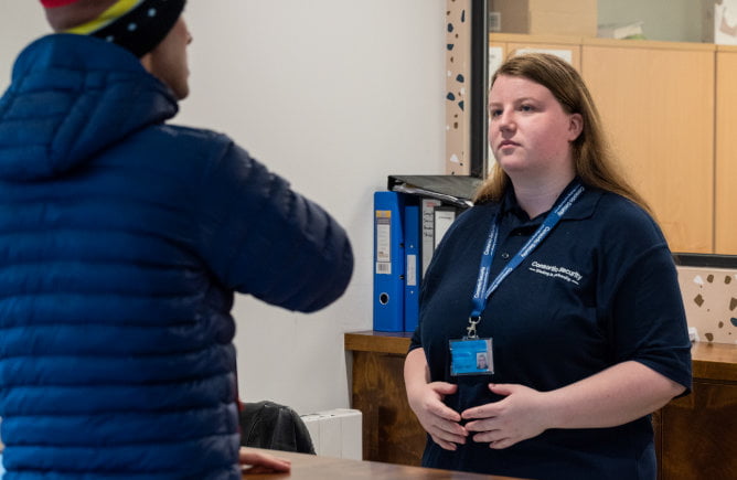 Woman talking to someone